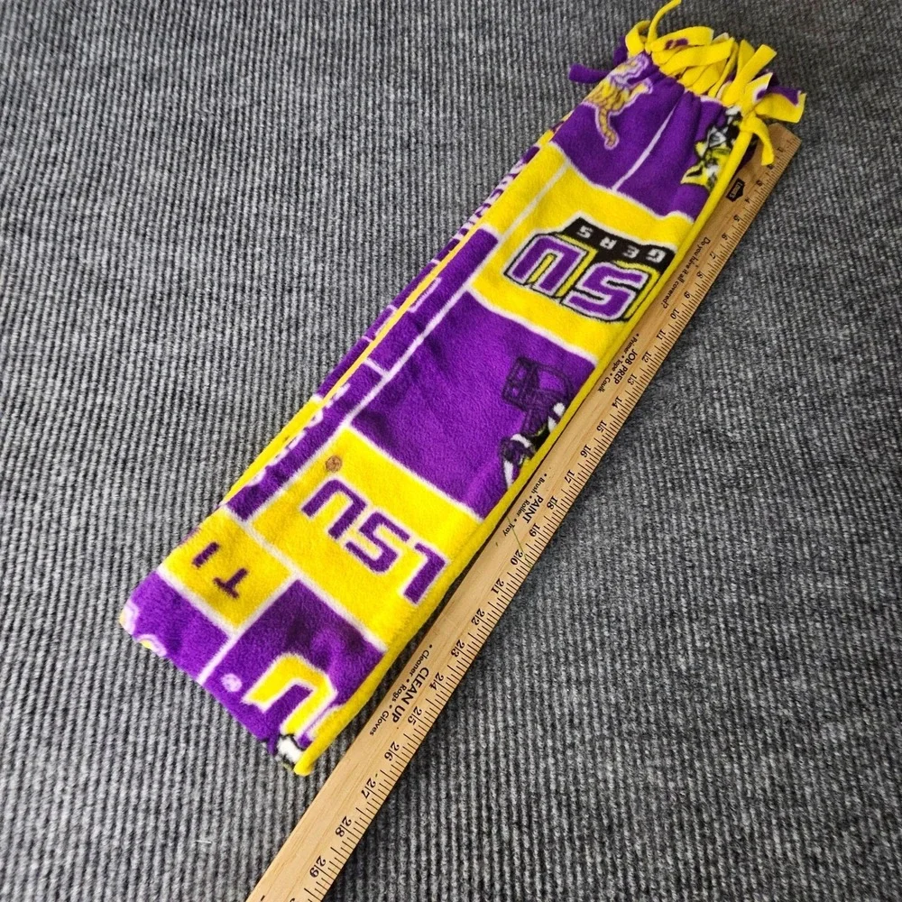 LSU Tigers Scarf Mens One Size Purple Yellow NCAA Football Fleece Fringe
